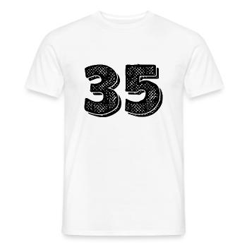 Issue 35- 35th anniversary - Men's T-Shirt - white - Front - AI Model Male 178 dark (178cm)