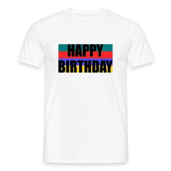 JAHRESTAG. ALLES GUTE ZUM GEBURTSTAG!. ALLES GUTE ZUM GEBURTSTAG!. - Männer T-Shirt - Weiß - Vorne - AI Model Male 178 dark (178cm)