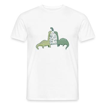 L’amour des dinosaures avec un dicton drôle - T-shirt homme - blanc - Devant - AI Model Male 178 dark (178cm)