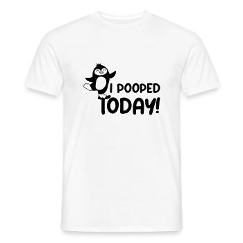I pooped today Penguin - Men's T-Shirt - white - Front - AI Model Male 178 dark (178cm)
