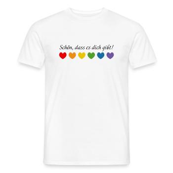 Regenbogenherzchen schoen dass es dich gibt - Männer T-Shirt - Weiß - Vorne - AI Model Male 178 dark (178cm)