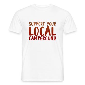 Support Your Local Campground 4 - Men's T-Shirt - white - Front - AI Model Male 178 dark (178cm)