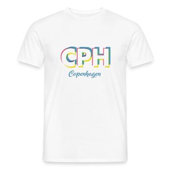 Copenhagen - CPH - Kopenhagen - Dänemark - Denmark - Men's T-Shirt - white - Front - AI Model Male 178 dark (178cm)