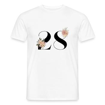 28th Anniversary Flowers (Gift of 28 years) - Men's T-Shirt - white - Front - AI Model Male 178 dark (178cm)