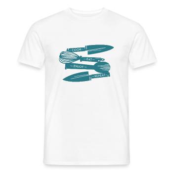 Liebe zum Kochen - Männer T-Shirt - Weiß - Vorne - AI Model Male 178 dark (178cm)