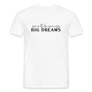 Petite entreprise Grands rêves, texte vintage épuré - T-shirt homme - blanc - Devant - AI Model Male 178 dark (178cm)