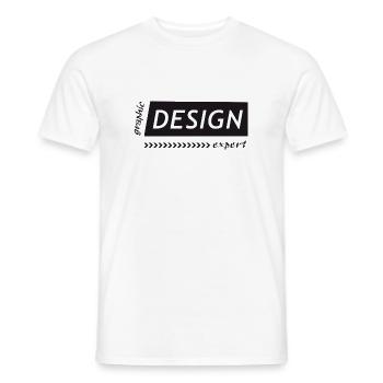 expert en design graphique - T-shirt homme - blanc - Devant - AI Model Male 178 dark (178cm)