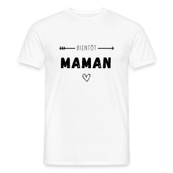 Bientôt maman - T-shirt homme - blanc - Devant - AI Model Male 178 dark (178cm)