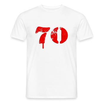 70 number symbol - Men's T-Shirt - white - Front - AI Model Male 178 dark (178cm)