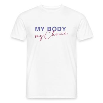 Mon corps - Mon choix - T-shirt homme - blanc - Devant - AI Model Male 178 dark (178cm)