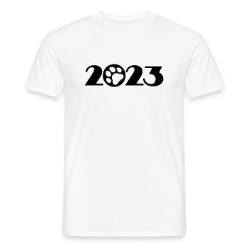 Meilleur ami, chien 2023, né en 2023 - T-shirt homme - blanc - Devant - AI Model Male 178 dark (178cm)
