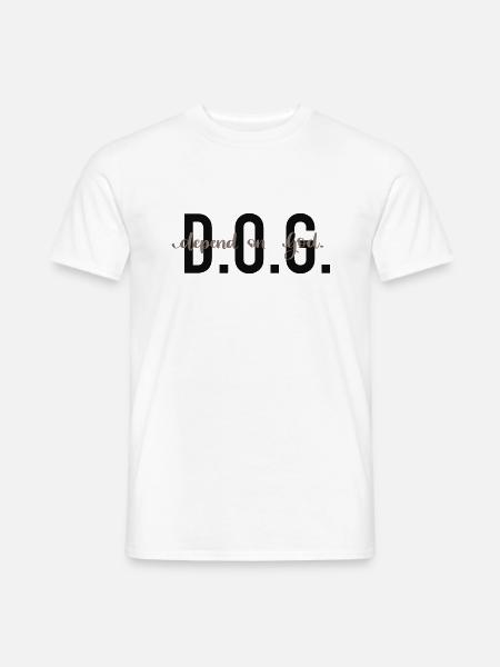 D.O.G. - Depende de Dios. - Camiseta hombre - blanco