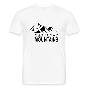 La foi de Jésus déplace des montagnes Don de verset biblique - T-shirt homme - blanc - Devant - AI Model Male 178 dark (178cm)