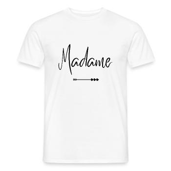madame - T-shirt homme - blanc - Devant - AI Model Male 178 dark (178cm)