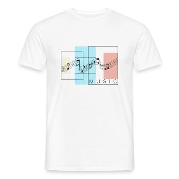 Musik und Pop Art. Ich liebe Musik. - Männer T-Shirt - Weiß - Vorne - AI Model Male 178 dark (178cm)