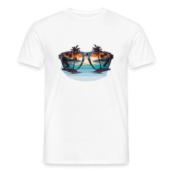 Sonnenbrille mit Palmen - Männer T-Shirt - Weiß - Vorne - AI Model Male 178 dark (178cm)