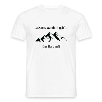 Lass Uns wandern geh´n, der Berg ruft - Männer T-Shirt - Weiß - Vorne - AI Model Male 178 dark (178cm)