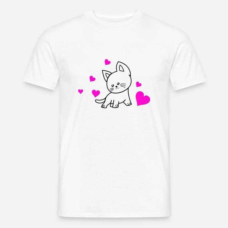 cat love 01 - Männer T-Shirt - Weiß