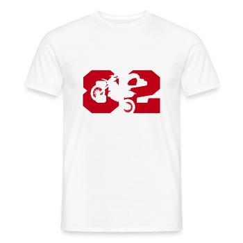 Moto 82 motard - T-shirt homme - blanc - Devant - AI Model Male 178 dark (178cm)