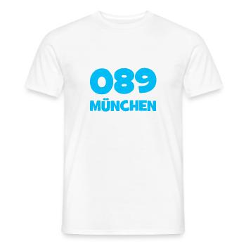 089 München Vorwahl Telefon telefonieren Bayern - Männer T-Shirt - Weiß - Vorne - AI Model Male 178 dark (178cm)