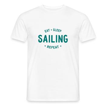 Eat Sleep Sailing Repeat - Men's T-Shirt - white - Front - AI Model Male 178 dark (178cm)