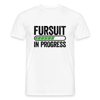 Fursuit in the works – Soon the time has come! - Men's T-Shirt - white - Front - AI Model Male 178 dark (178cm)