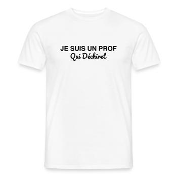 I'm a teacher who rocks - Men's T-Shirt - white - Front - AI Model Male 178 dark (178cm)