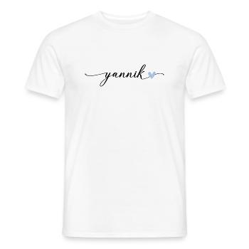 Yannik Name Kalligrafie Schrift - Männer T-Shirt - Weiß - Vorne - AI Model Male 178 dark (178cm)