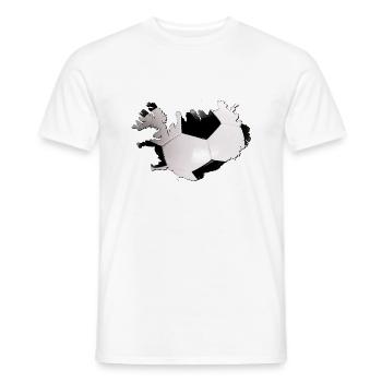 La carte de l’Islande encadre le vrai football - T-shirt homme - blanc - Devant - AI Model Male 178 dark (178cm)