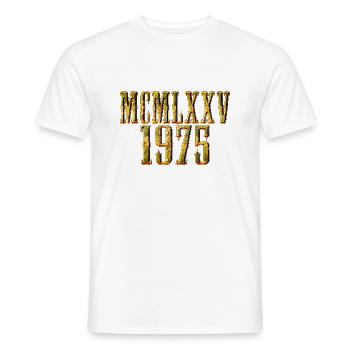 1975 Vintage Rétro des années 70 50 Né Fête d’anniversaire Femme - T-shirt homme - blanc - Devant - AI Model Male 178 dark (178cm)