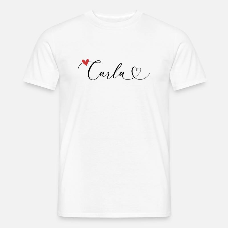 Carla Surname First name Calligraphy Heart - Men's T-Shirt - white