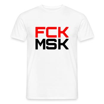 FCK MSK dans les COULEURS SOUHAITÉES ! - T-shirt homme - blanc - Devant - AI Model Male 178 dark (178cm)