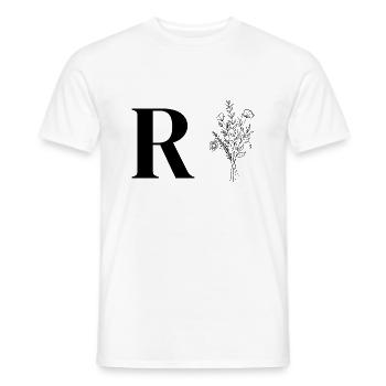 Lette R minimalistische Blumen - Männer T-Shirt - Weiß - Vorne - AI Model Male 178 dark (178cm)