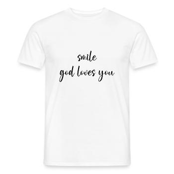 smile god loves you - Männer T-Shirt - Weiß - Vorne - AI Model Male 178 dark (178cm)