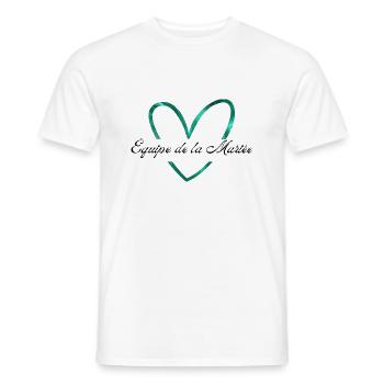 Team of The Bride Glitter Green Heart - Men's T-Shirt - white - Front - AI Model Male 178 dark (178cm)
