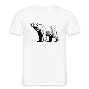 Ours polaire - Mignon zoo Autocollant - T-shirt homme - blanc - Devant - AI Model Male 178 dark (178cm)
