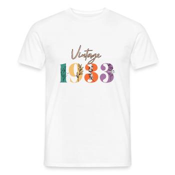 Vintage 1933 florale - T-shirt homme - blanc - Devant - AI Model Male 178 dark (178cm)