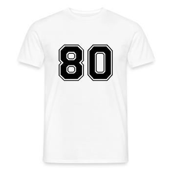 80 - Männer T-Shirt - Weiß - Vorne - AI Model Male 178 dark (178cm)