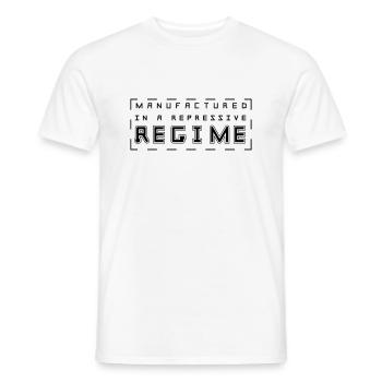 Manufactured is a repressive regime - Men's T-Shirt - white - Front - AI Model Male 178 dark (178cm)