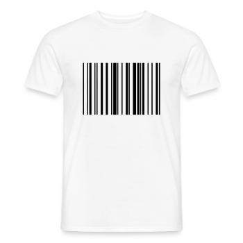 Striped barcode code strip - Men's T-Shirt - white - Front - AI Model Male 178 dark (178cm)