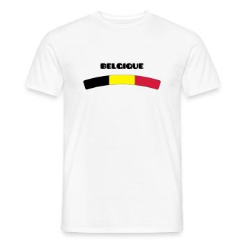Belgique - T-shirt homme - blanc - Devant - AI Model Male 178 dark (178cm)