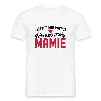je vais être mamie - T-shirt homme - blanc - Devant - AI Model Male 178 dark (178cm)