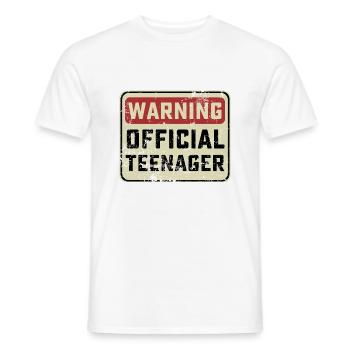 Warning Sign Official Teen Attention Teen - Men's T-Shirt - white - Front - AI Model Male 178 dark (178cm)