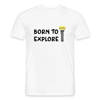 Urbex - Born to explore - Men's T-Shirt - white - Front - AI Model Male 178 dark (178cm)