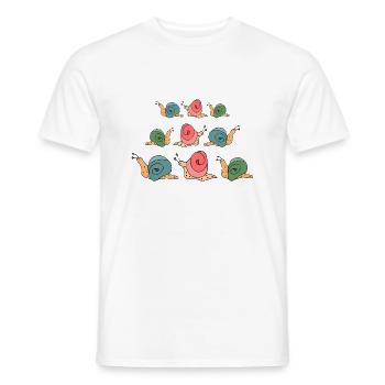 Schnecken - Männer T-Shirt - Weiß - Vorne - AI Model Male 178 dark (178cm)