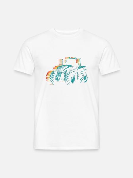 Traktor Retro Traktor Vintage Bauer Landwirt Trakt - Männer T-Shirt - Weiß