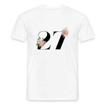 27th Anniversary Flowers (Gift of 27 years) - Men's T-Shirt - white - Front - AI Model Male 178 dark (178cm)