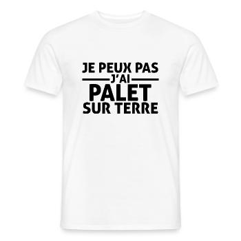 je peux pas j'ai Palet sur terre - T-shirt homme - blanc - Devant - AI Model Male 178 dark (178cm)