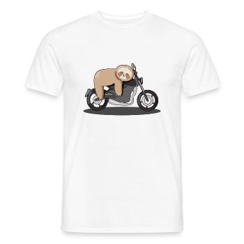 Paresse, moto, moto, chill - T-shirt homme - blanc - Devant - AI Model Male 178 dark (178cm)