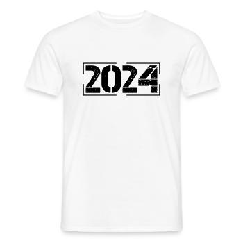 2024 - Men's T-Shirt - white - Front - AI Model Male 178 dark (178cm)
